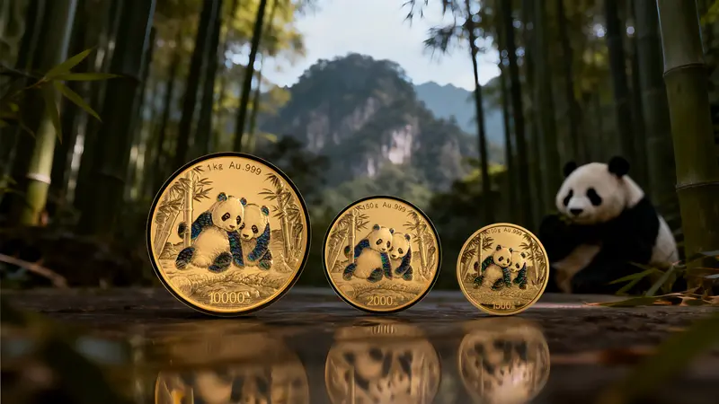 Zlatnik Kineska Panda 2026 - avers i revers, Hram Neba i pande u igri