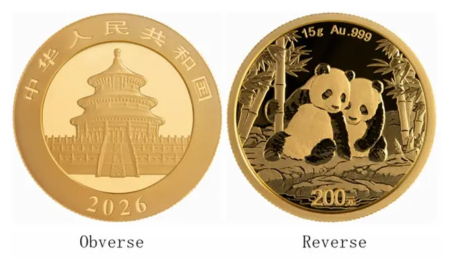 Zlatnik Kineska Panda 15 g - investicioni zlatnik sa godišnjim dizajnom pande, čistoća 999