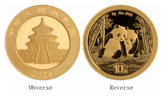 Zlatnik Kineska Panda 1 g - investicioni zlatnik sa godišnjim dizajnom pande, čistoća 999