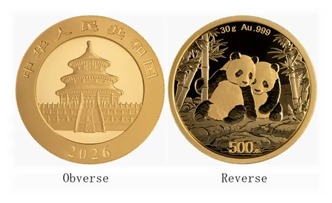 Zlatnik Kineska Panda 30 g - investicioni zlatnik sa godišnjim dizajnom pande, čistoća 999