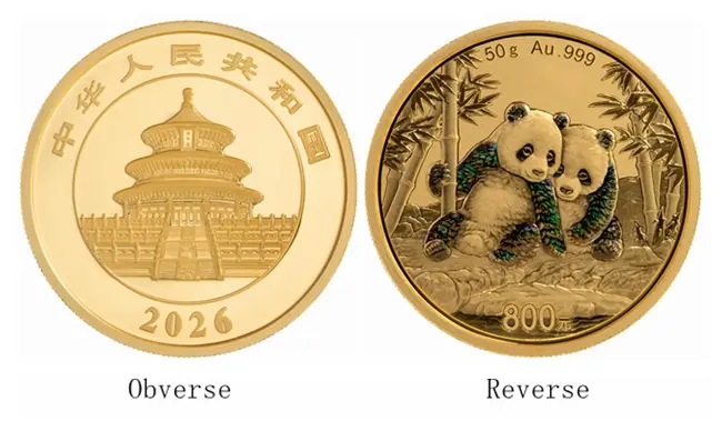 Zlatnik Kineska Panda 1.61 oz - investicioni zlatnik sa godišnjim dizajnom pande, čistoća 999