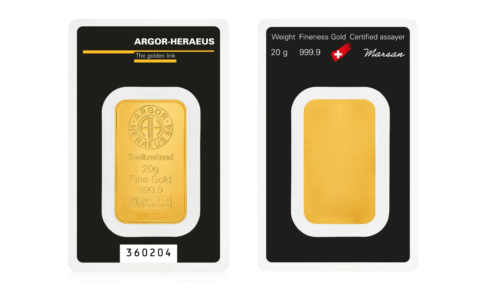 Argor-Heraeus Zlatna poluga 20g - Argor-Heraeus
