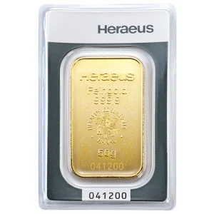 Heraeus Zlatna poluga 50g - 