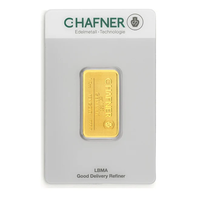 C.HAFNER 1/2 oz (15,55g), Fine Gold 9999, LBMA